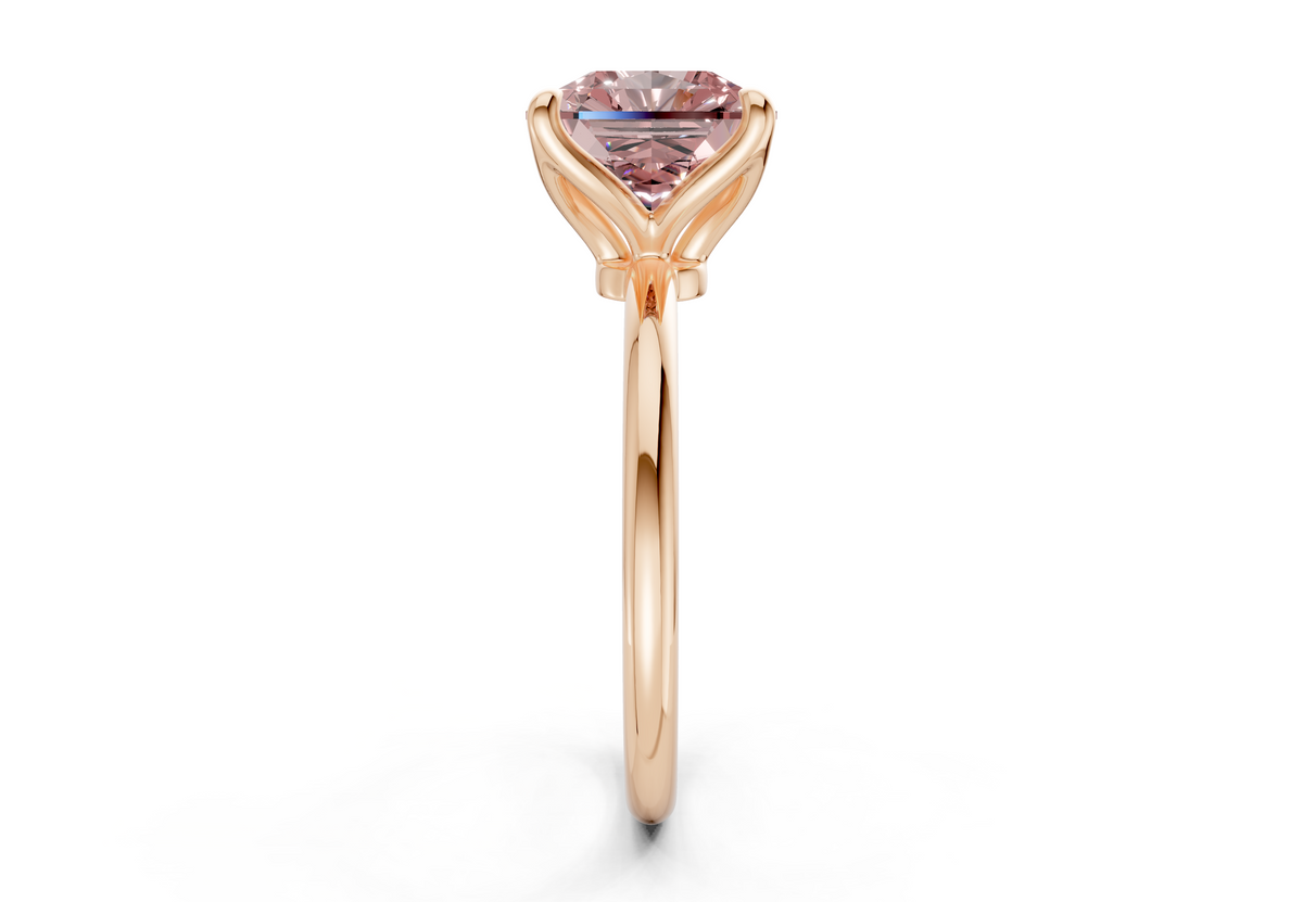 Phoenix Pink Diamond Solitaire Radiant Squareuare Cut 1.8mm Engagement Ring