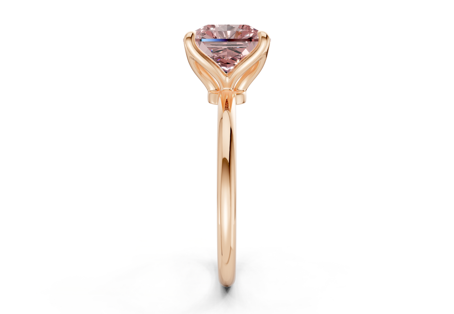 Phoenix Pink Diamond Solitaire Radiant Squareuare Cut 2mm Engagement Ring