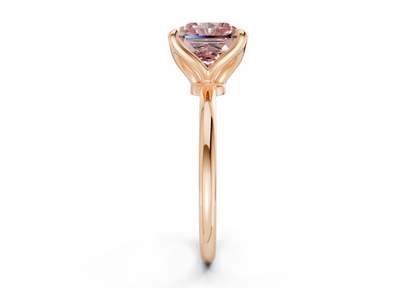 Phoenix Pink Diamond Solitaire Radiant Squareuare Cut 2mm Engagement Ring