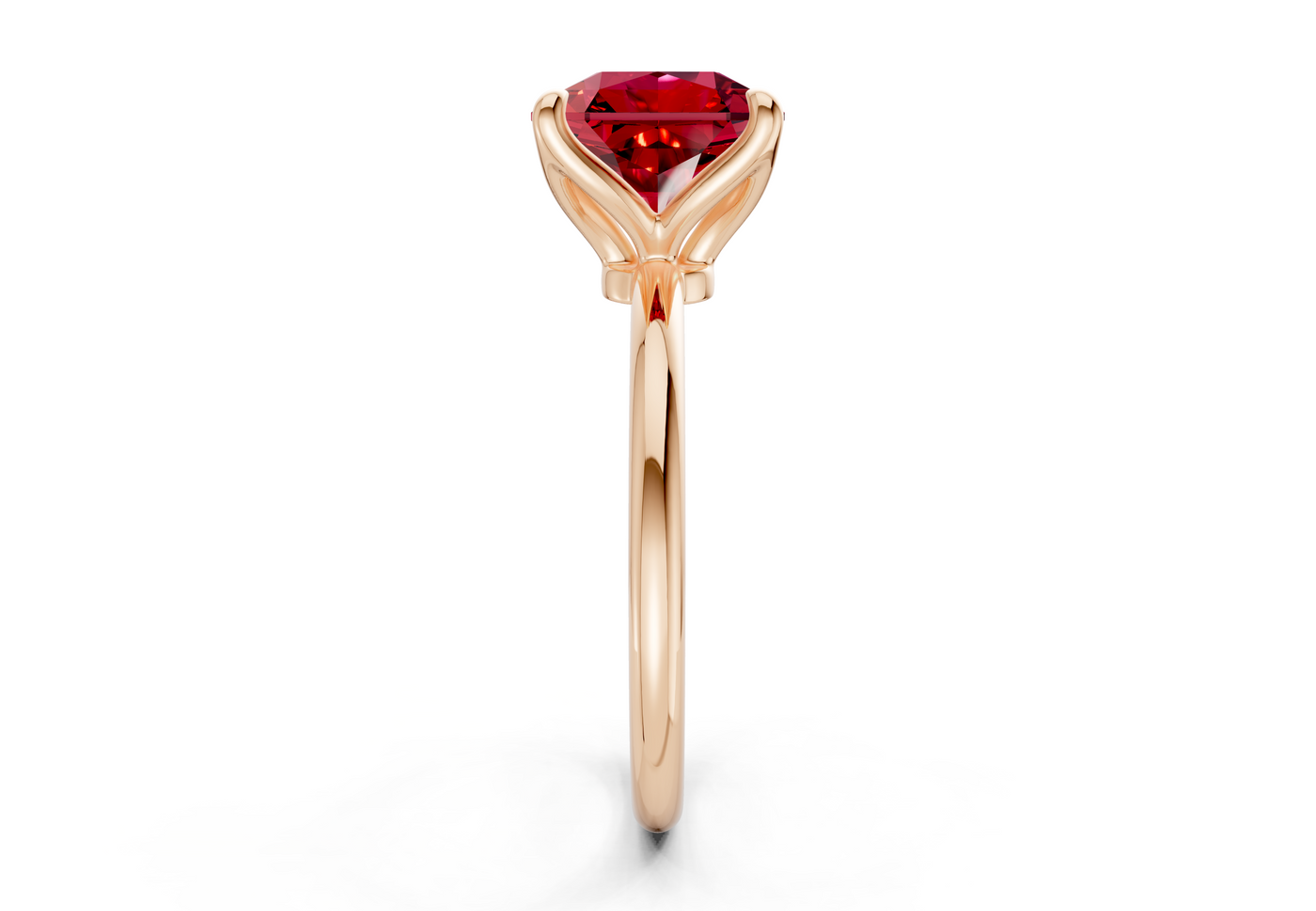 Phoenix Ruby Gemstone Solitaire Radiant Squareuare Cut 1.8mm Engagement Ring