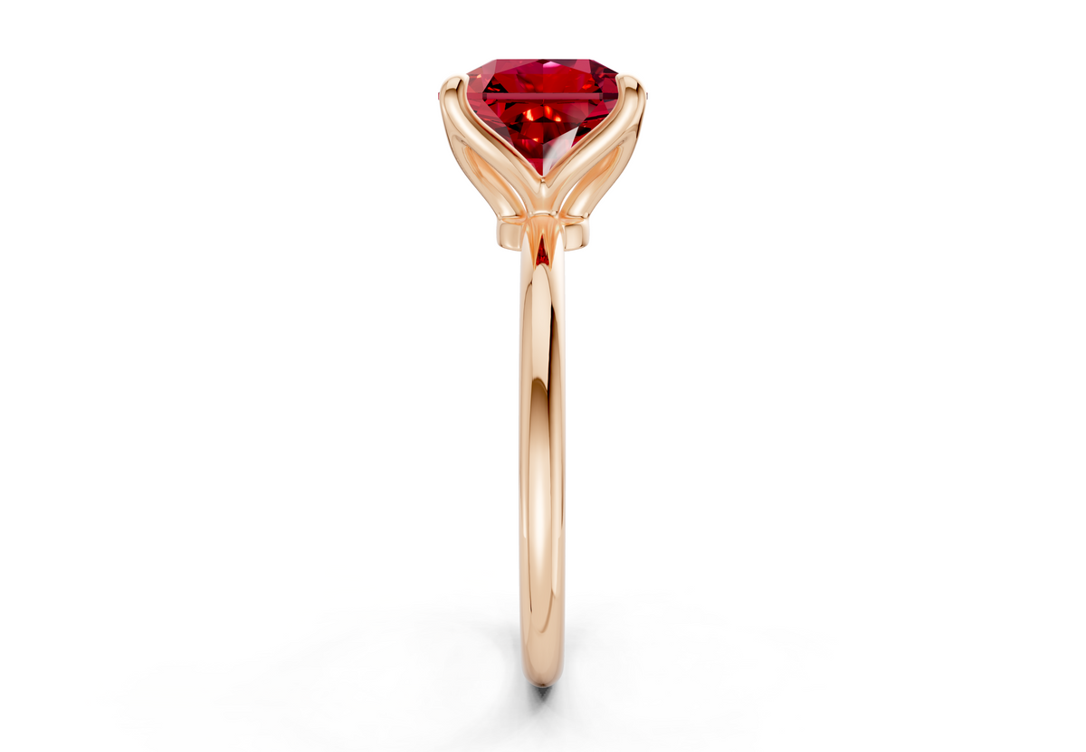 Phoenix Ruby Gemstone Solitaire Radiant Squareuare Cut 2mm Engagement Ring