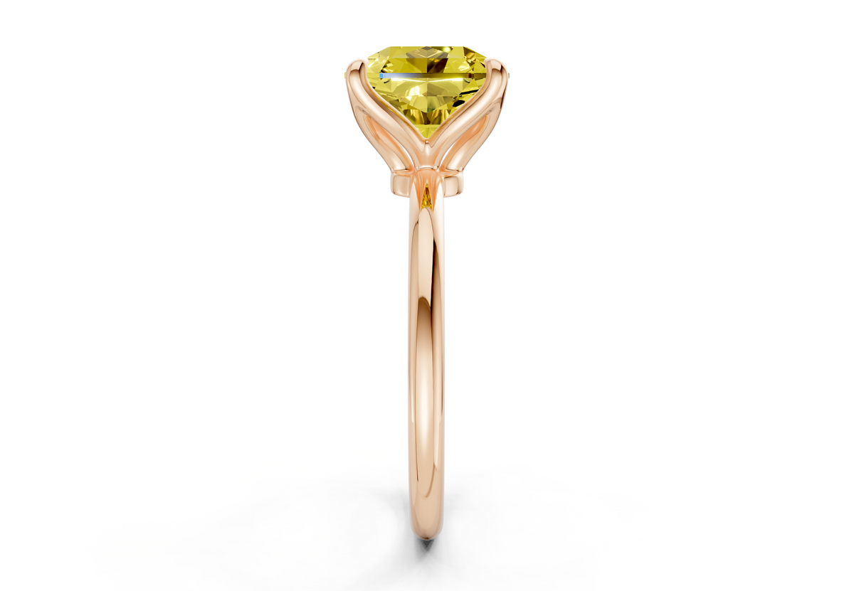 Phoenix Yellow Diamond Solitaire Radiant Squareuare Cut 2mm Engagement Ring