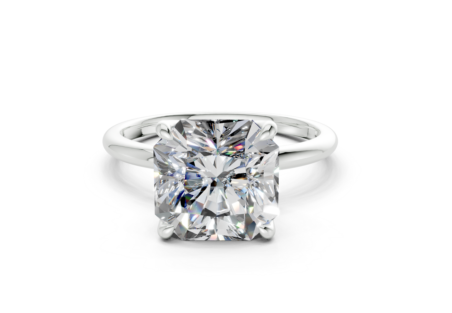 Phoenix Diamond Solitaire Radiant Squareuare Cut 2mm Engagement Ring
