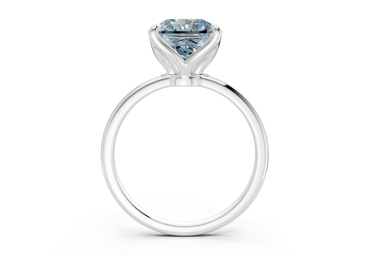 Phoenix Blue Diamond Solitaire Radiant Squareuare Cut 1.8mm Engagement Ring