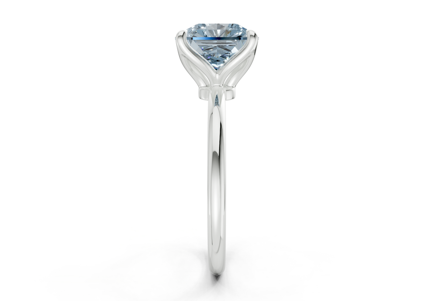 Phoenix Blue Diamond Solitaire Radiant Squareuare Cut 2mm Engagement Ring
