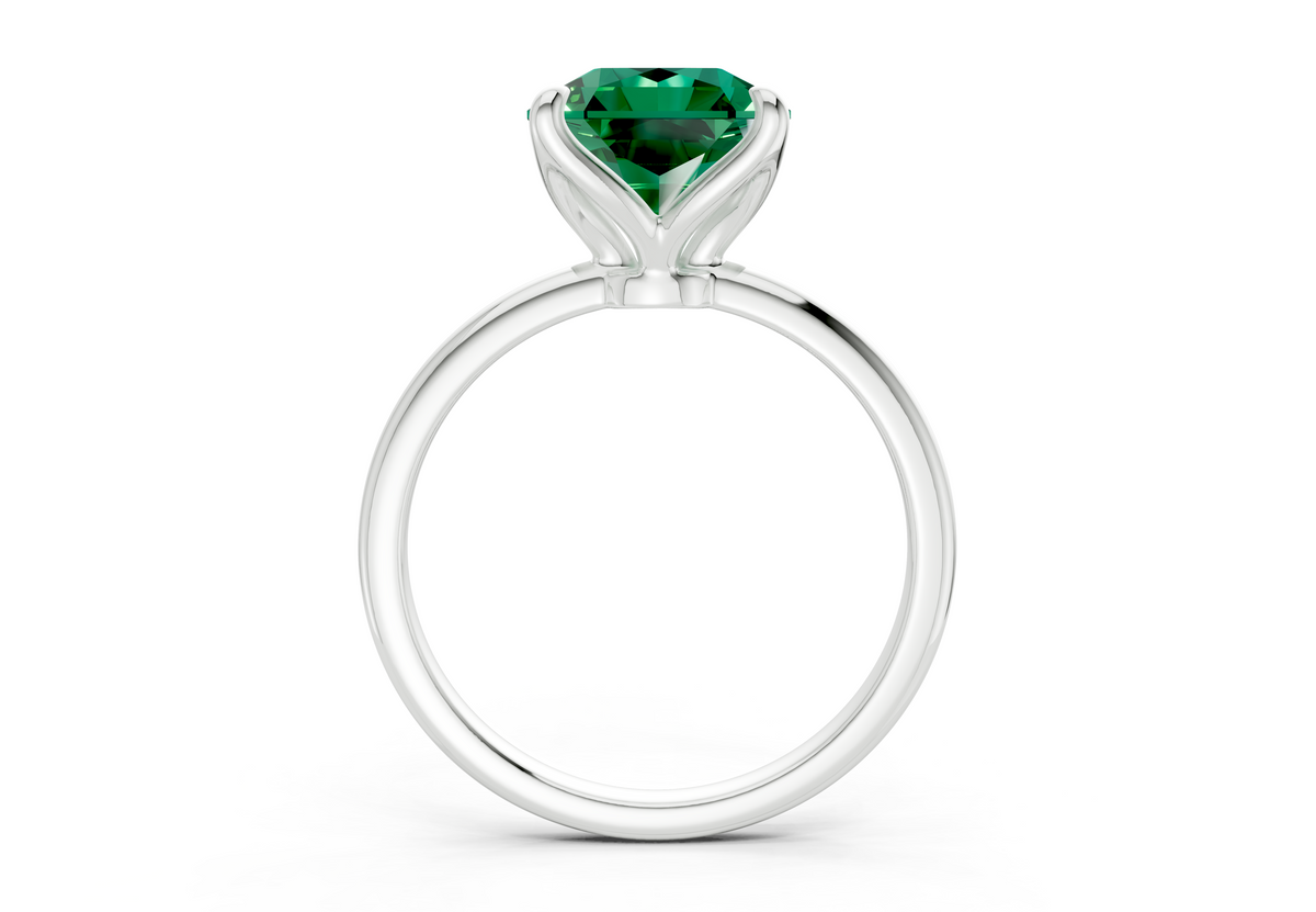 Phoenix Emerald Gemstone Solitaire Radiant Squareuare Cut 1.8mm Engagement Ring