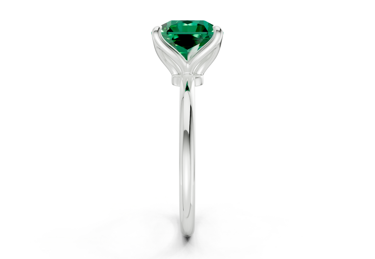 Phoenix Emerald Gemstone Solitaire Radiant Squareuare Cut 1.8mm Engagement Ring