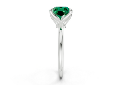 Phoenix Emerald Gemstone Solitaire Radiant Squareuare Cut 2mm Engagement Ring