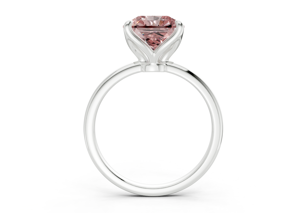 Phoenix Pink Diamond Solitaire Radiant Squareuare Cut 1.8mm Engagement Ring
