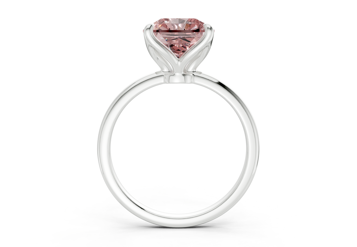 Phoenix Pink Diamond Solitaire Radiant Squareuare Cut 2mm Engagement Ring