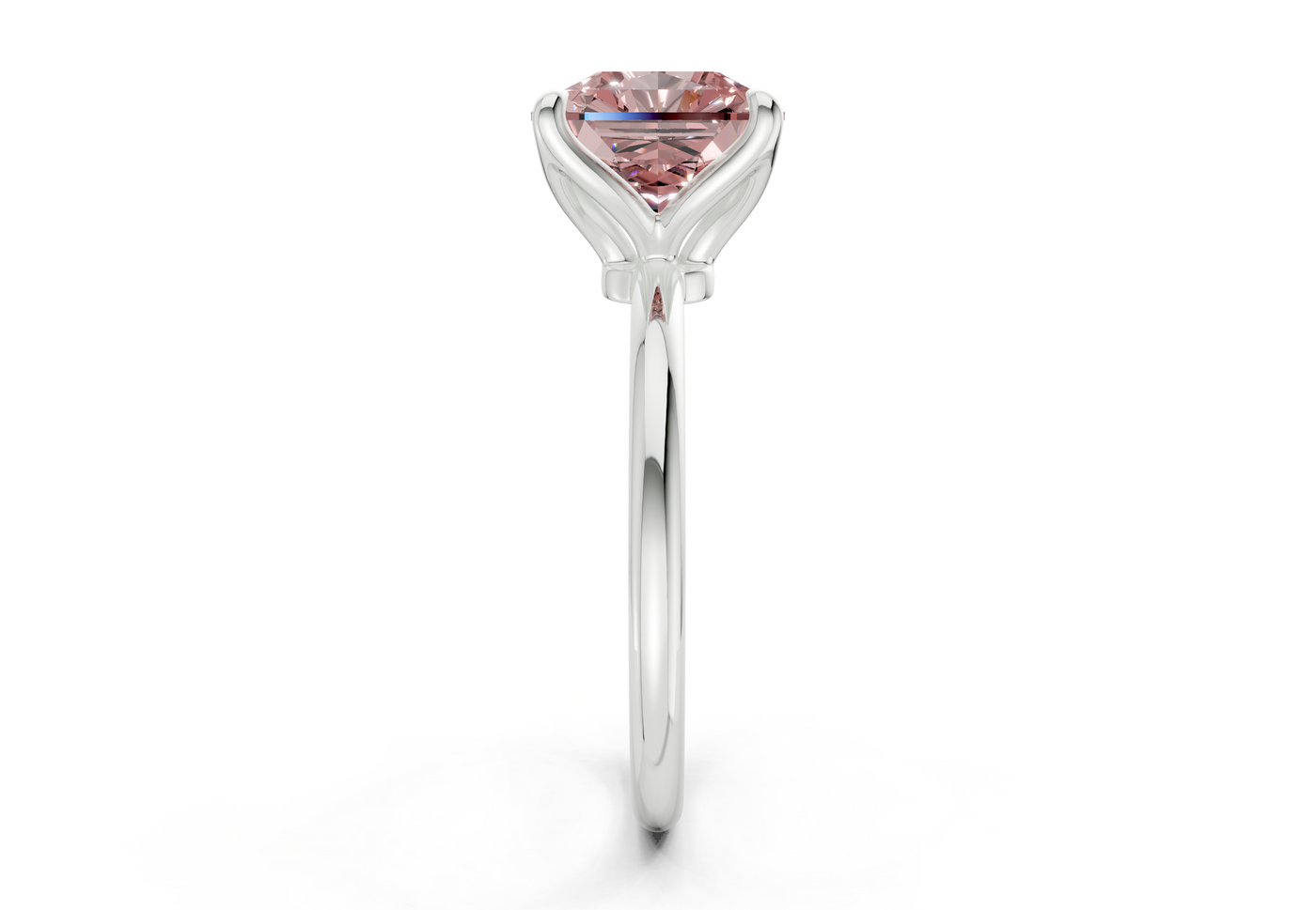 Phoenix Pink Diamond Solitaire Radiant Squareuare Cut 1.8mm Engagement Ring
