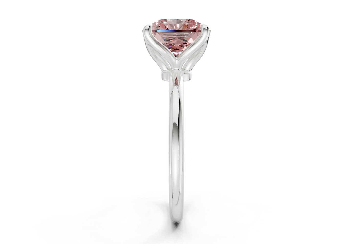 Phoenix Pink Diamond Solitaire Radiant Squareuare Cut 2mm Engagement Ring