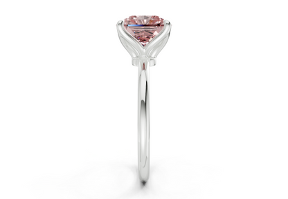 Phoenix Pink Diamond Solitaire Radiant Squareuare Cut 2mm Engagement Ring