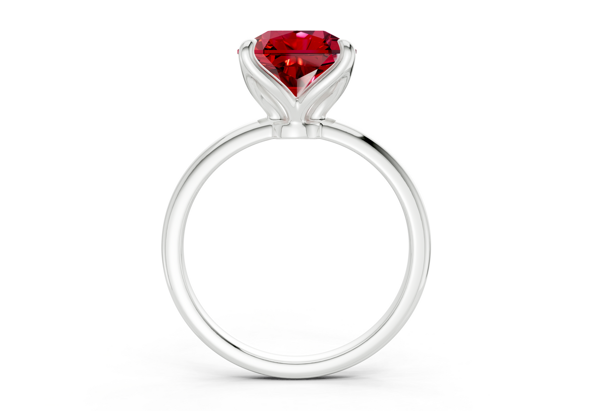 Phoenix Ruby Gemstone Solitaire Radiant Squareuare Cut 1.8mm Engagement Ring