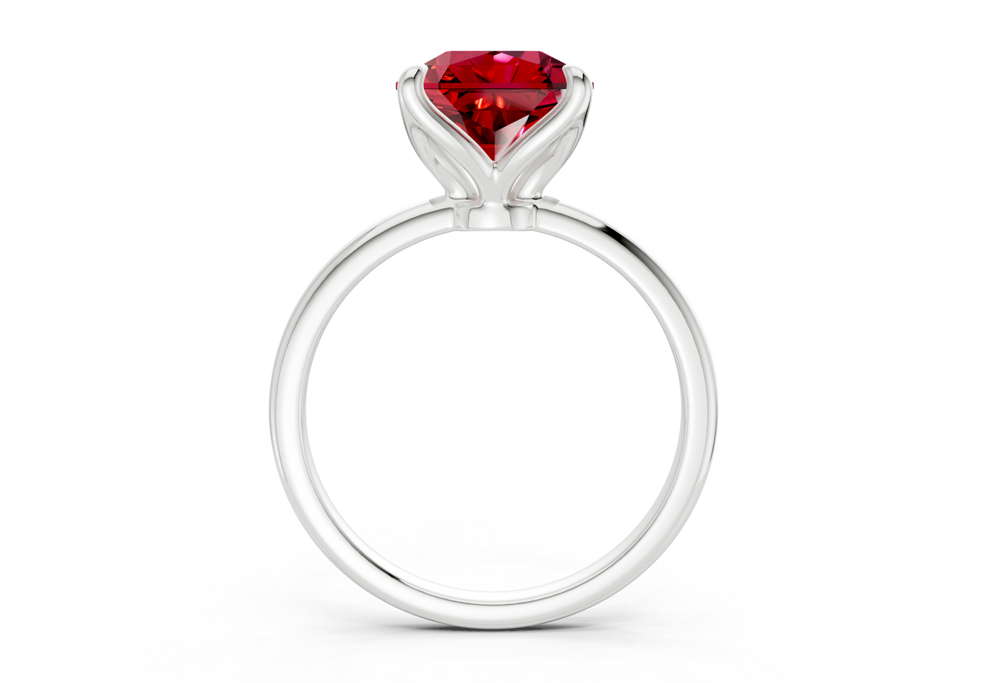 Phoenix Ruby Gemstone Solitaire Radiant Squareuare Cut 2mm Engagement Ring