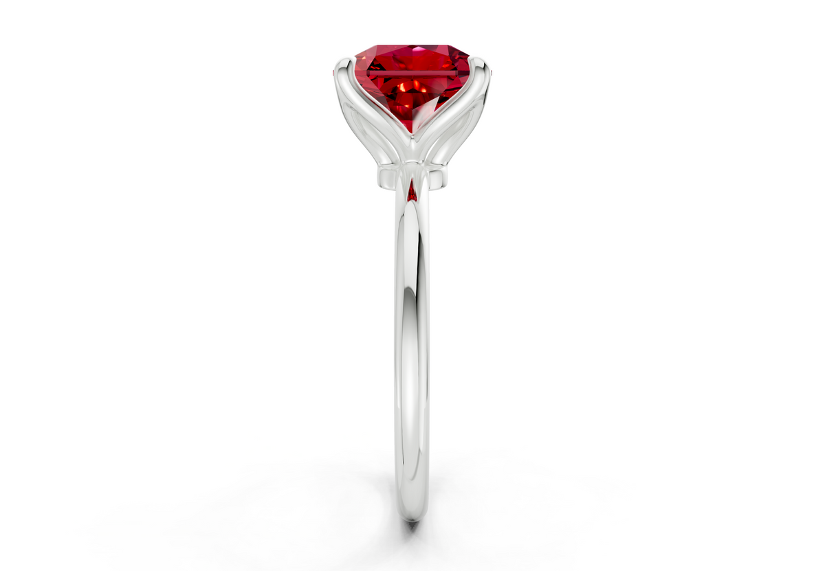 Phoenix Ruby Gemstone Solitaire Radiant Squareuare Cut 1.8mm Engagement Ring