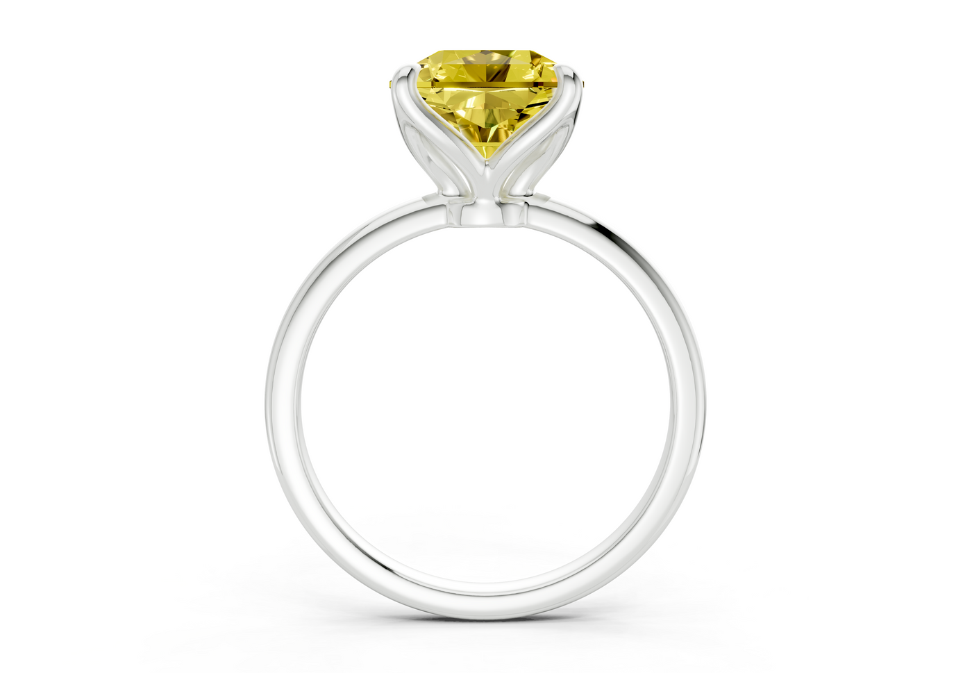 Phoenix Yellow Diamond Solitaire Radiant Squareuare Cut 2mm Engagement Ring