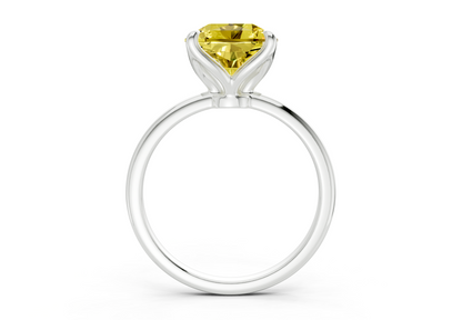 Phoenix Yellow Diamond Solitaire Radiant Squareuare Cut 2mm Engagement Ring