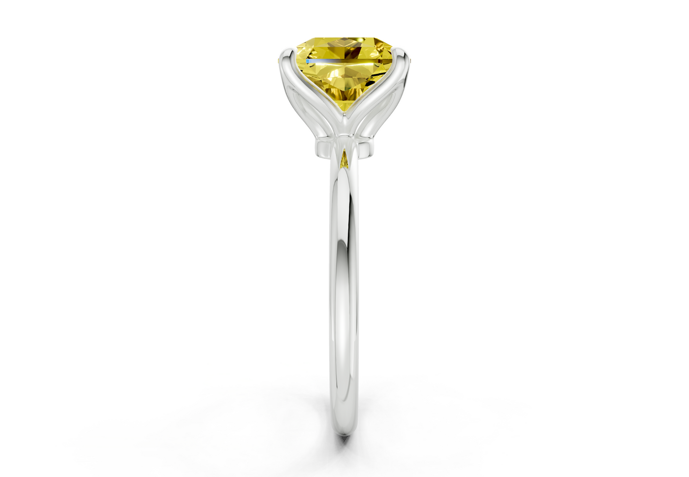 Phoenix Yellow Diamond Solitaire Radiant Squareuare Cut 1.8mm Engagement Ring