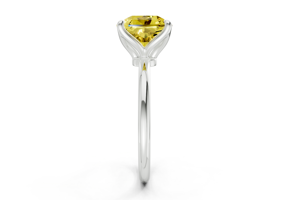 Phoenix Yellow Diamond Solitaire Radiant Squareuare Cut 2mm Engagement Ring