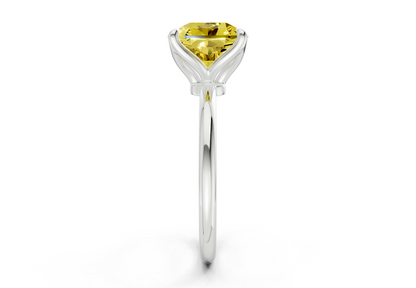 Phoenix Yellow Diamond Solitaire Radiant Squareuare Cut 2mm Engagement Ring