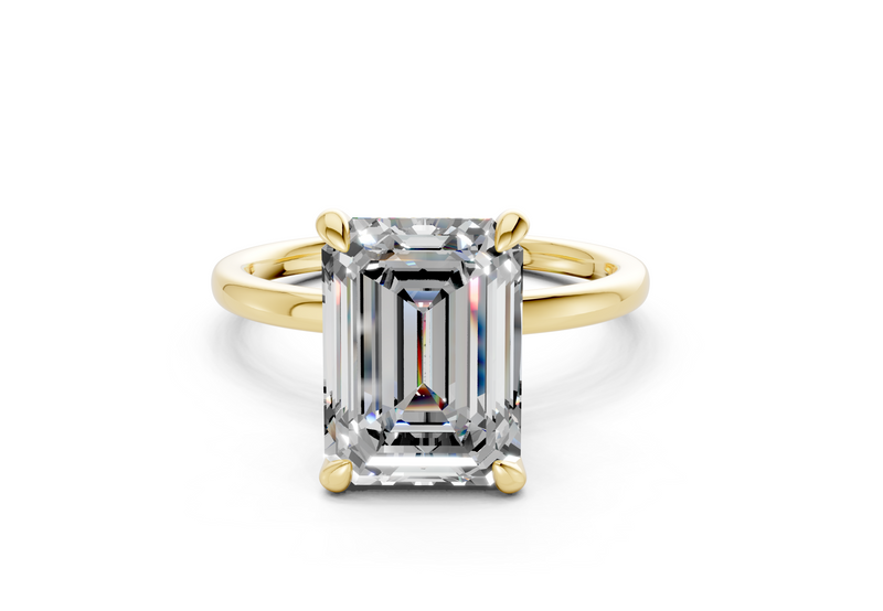 Seraphina Diamond Solitaire Emerald Cut 1.8mm Engagement Ring