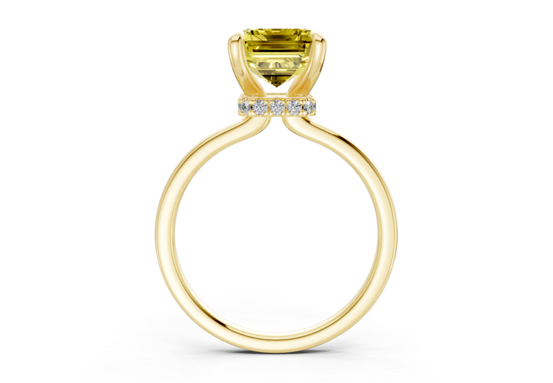 Seraphina Yellow Diamond Solitaire Emerald Cut 1.8mm Engagement Ring