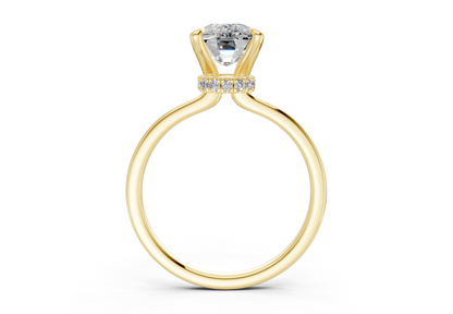 Seraphina Diamond Solitaire Elongated Cushion Cut 1.8mm Engagement Ring