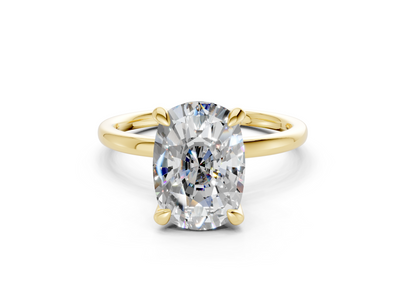 Seraphina Diamond Solitaire Elongated Cushion Cut 1.8mm Engagement Ring