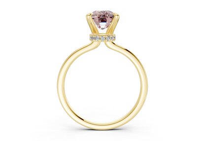Seraphina Pink Diamond Solitaire Elongated Cushion Cut 1.8mm Engagement Ring