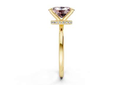Seraphina Pink Diamond Solitaire Elongated Cushion Cut 1.8mm Engagement Ring