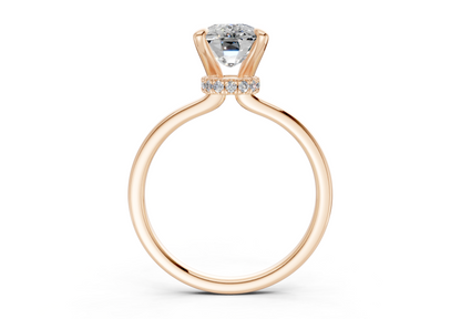 Seraphina Diamond Solitaire Elongated Cushion Cut 1.8mm Engagement Ring