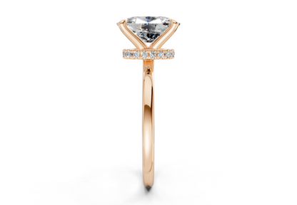 Seraphina Diamond Solitaire Elongated Cushion Cut 1.8mm Engagement Ring