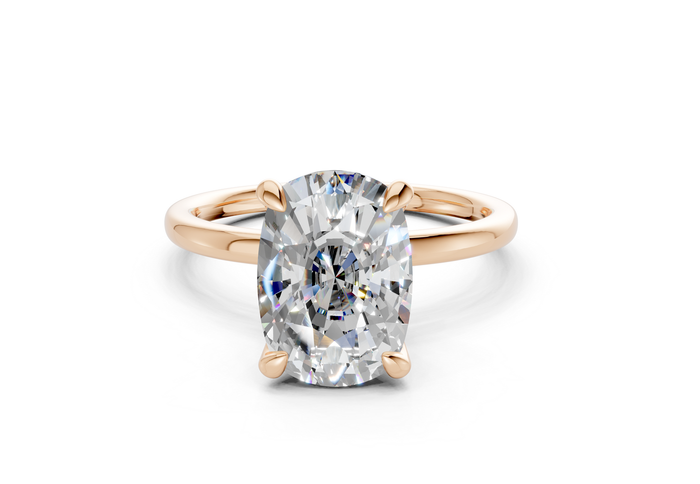 Seraphina Diamond Solitaire Elongated Cushion Cut 1.8mm Engagement Ring