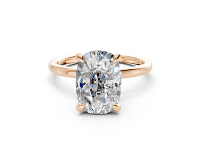 Seraphina Diamond Solitaire Elongated Cushion Cut 1.8mm Engagement Ring