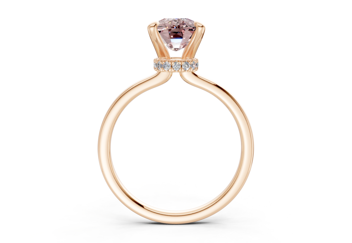 Seraphina Pink Diamond Solitaire Elongated Cushion Cut 1.8mm Engagement Ring
