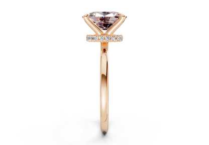 Seraphina Pink Diamond Solitaire Elongated Cushion Cut 1.8mm Engagement Ring