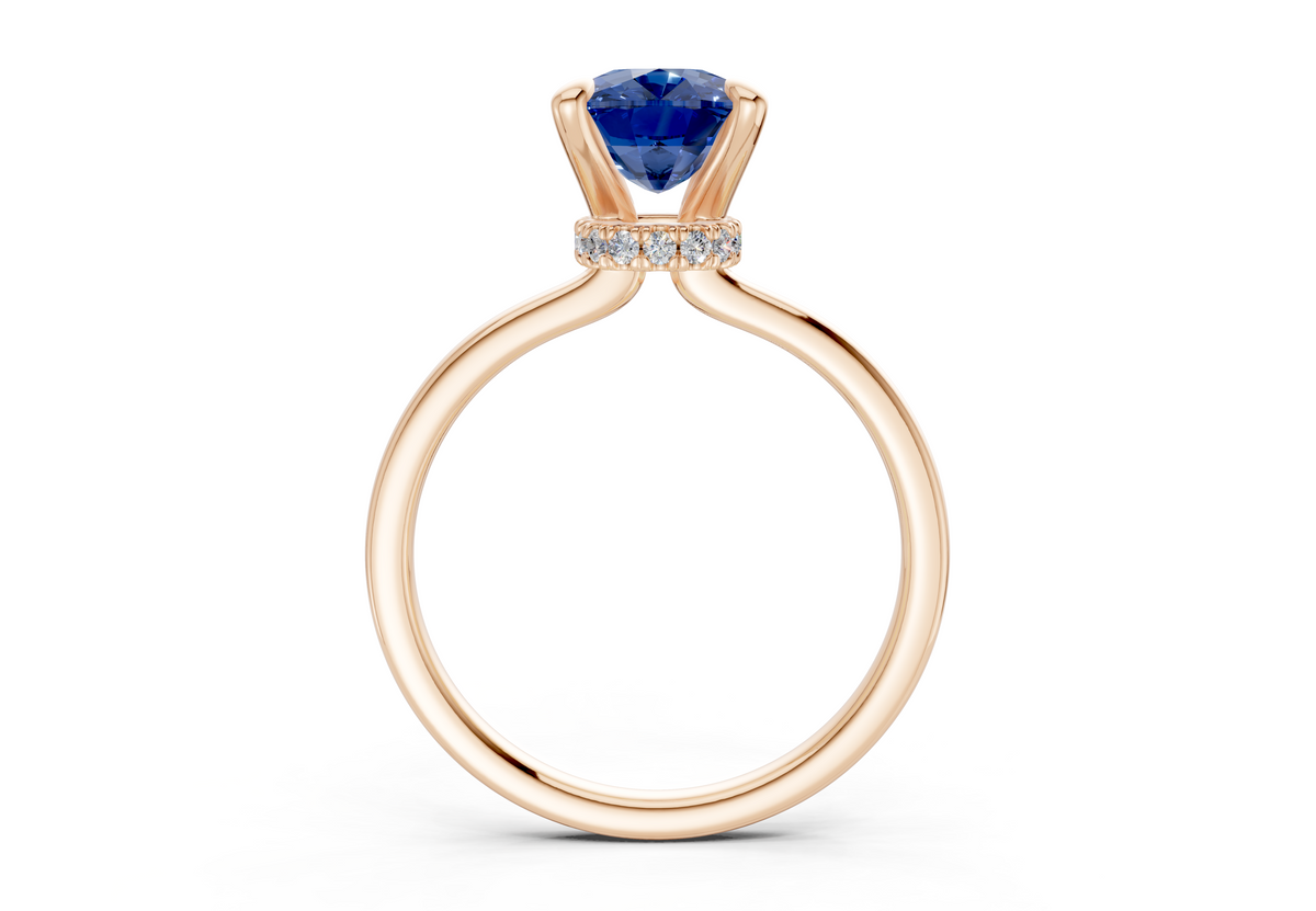 Seraphina Sapphire Gemstone Solitaire Elongated Cushion Cut 1.8mm Engagement Ring