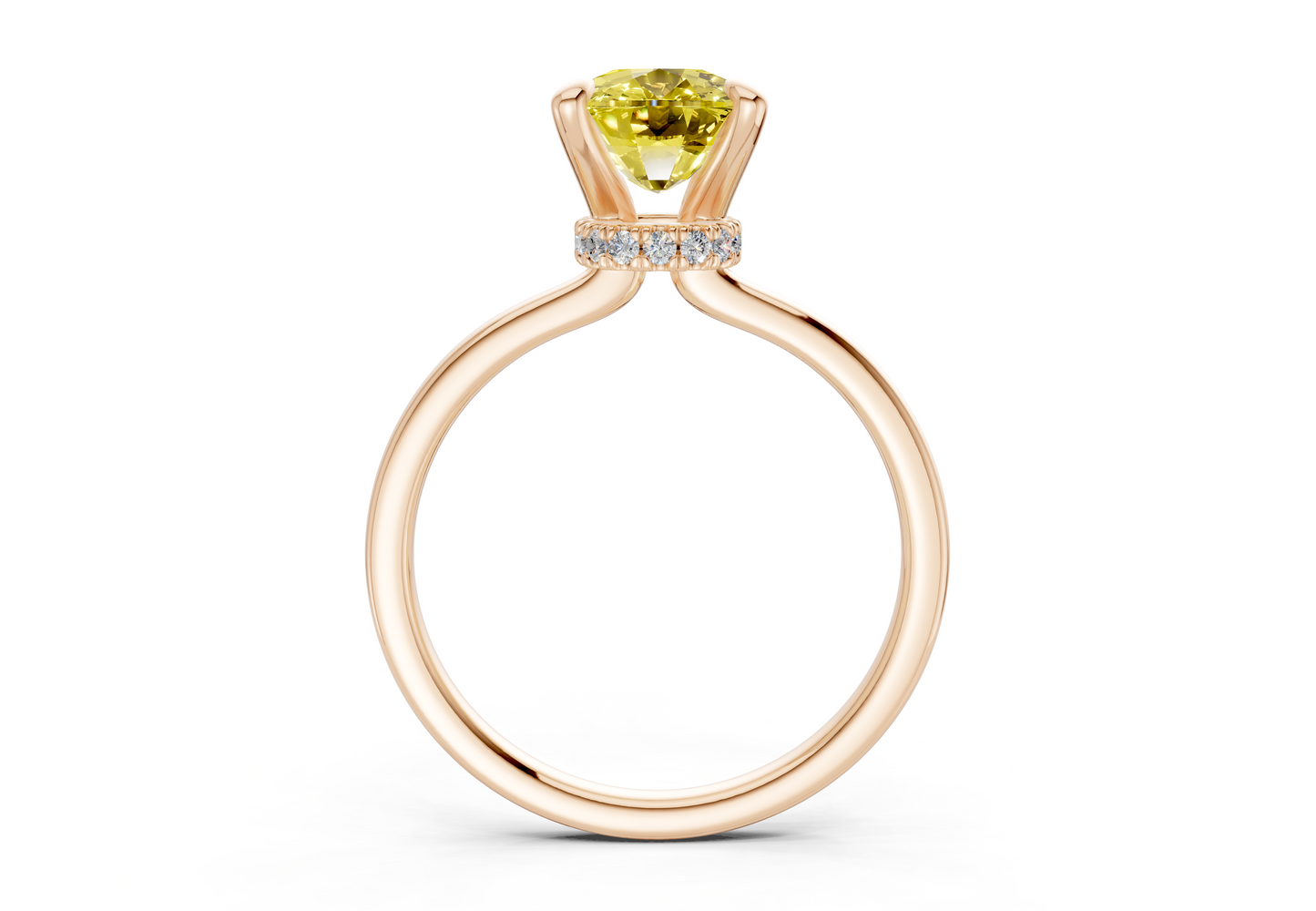 Seraphina Yellow Diamond Solitaire Elongated Cushion Cut 1.8mm Engagement Ring