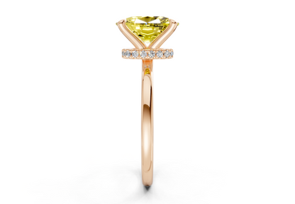 Seraphina Yellow Diamond Solitaire Elongated Cushion Cut 1.8mm Engagement Ring