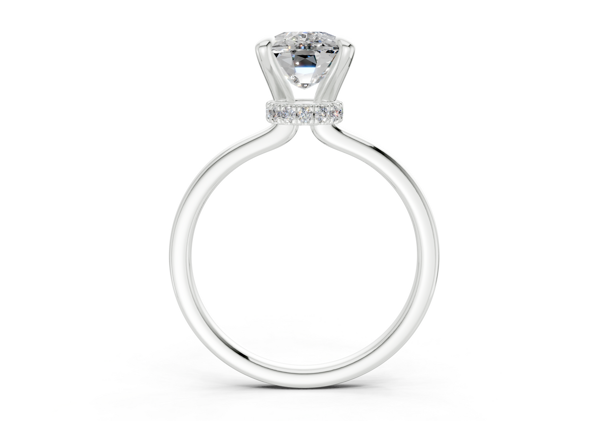 Seraphina Diamond Solitaire Elongated Cushion Cut 1.8mm Engagement Ring