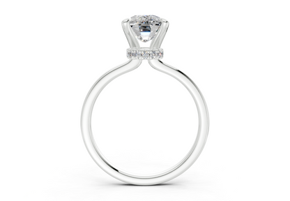 Seraphina Diamond Solitaire Elongated Cushion Cut 1.8mm Engagement Ring