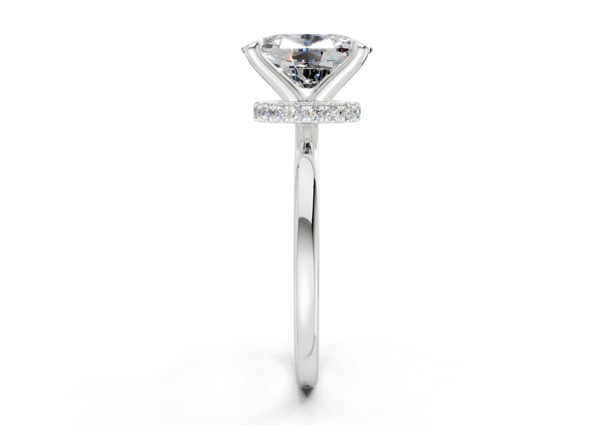 Seraphina Diamond Solitaire Elongated Cushion Cut 1.8mm Engagement Ring