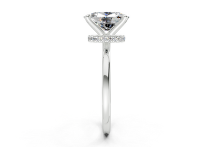 Seraphina Diamond Solitaire Elongated Cushion Cut 1.8mm Engagement Ring