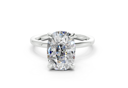 Seraphina Diamond Solitaire Elongated Cushion Cut 1.8mm Engagement Ring