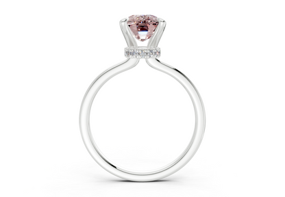 Seraphina Pink Diamond Solitaire Elongated Cushion Cut 1.8mm Engagement Ring