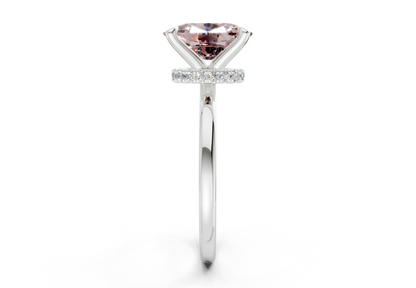 Seraphina Pink Diamond Solitaire Elongated Cushion Cut 1.8mm Engagement Ring