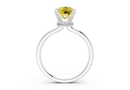 Seraphina Yellow Diamond Solitaire Elongated Cushion Cut 1.8mm Engagement Ring