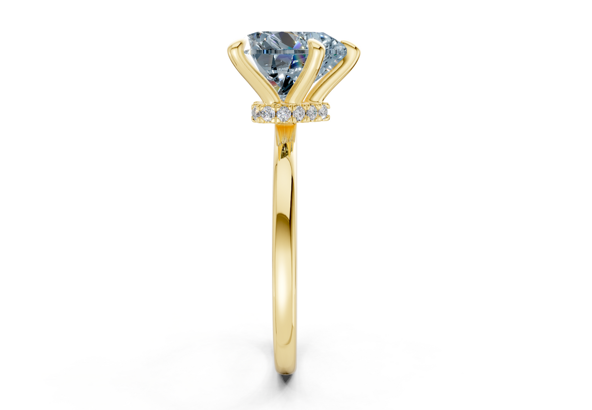 Seraphina Blue Diamond Solitaire Heart Cut 1.8mm Engagement Ring