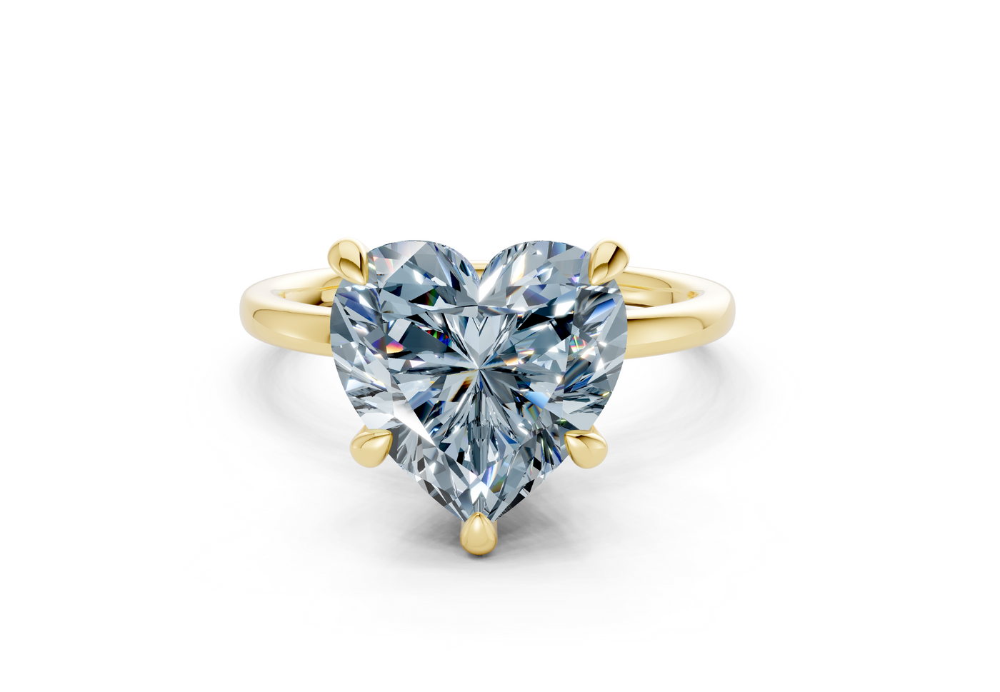 Seraphina Blue Diamond Solitaire Heart Cut 1.8mm Engagement Ring